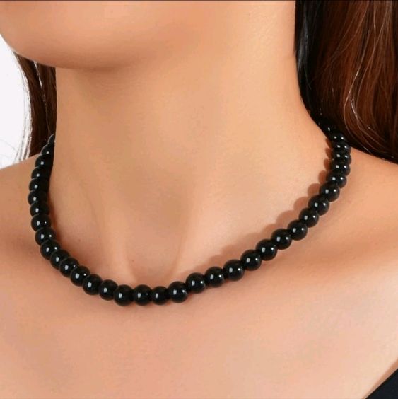 Collar de perlas Negro